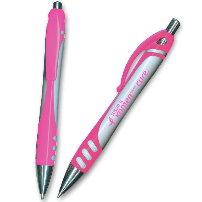 Pink  pen with chrome tip WAUCUSTPINK40
